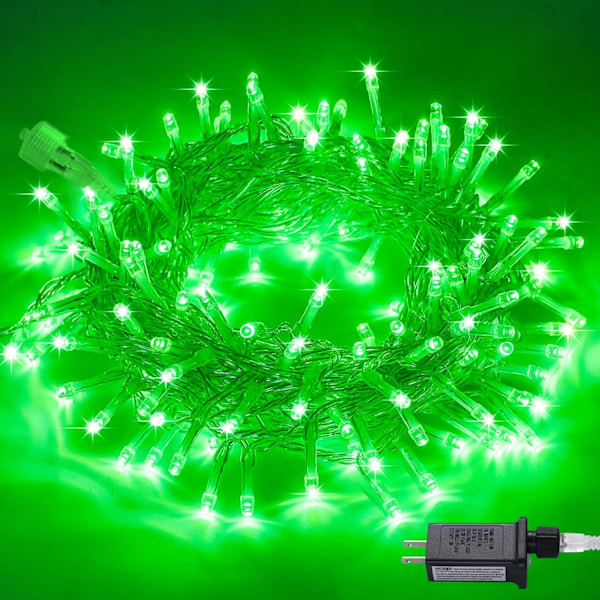 Varmvit julbelysning inomhus, 33ft 100 LED julslinga Green