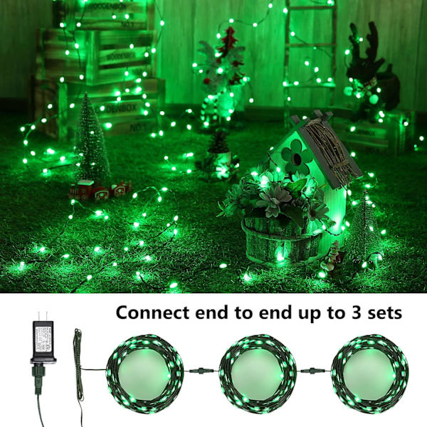Färgskiftande Julbelysning, 82 meter 800 LED Varmvit & Flerfärgad Green