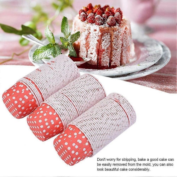 100 st Medium Runda Pappersformar Muffinsformar Bakformar Bröllop Hem Muffinsformar (Röd Prick)