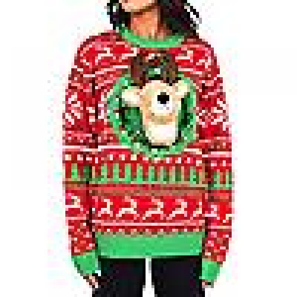 Unisex stickad ful jultröja - Novelty 3d Doll Pullover För Elk deer S