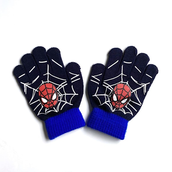 Spiderman Vantar för Barn Pojkar, Hel Finger, Varma Vinterstickade Termiska Vantar B