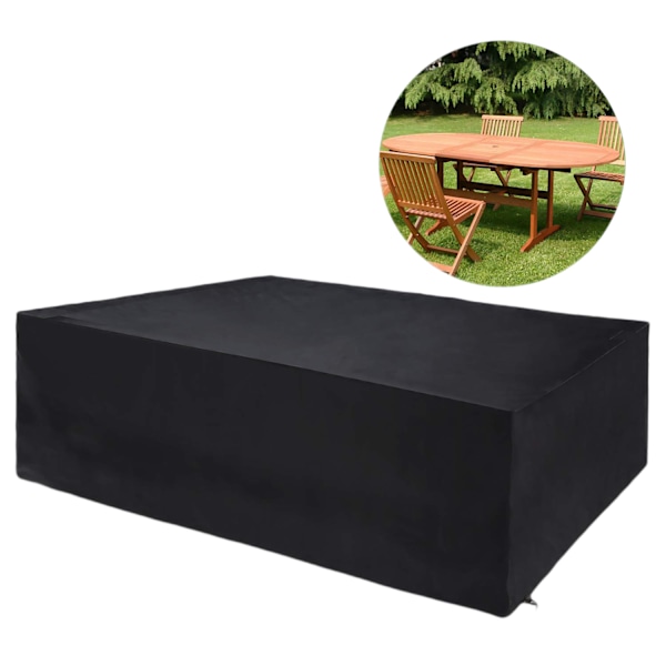 20 Storlekar Svart 8-10 Sitsplatser Rektangulär Utomhus Trädgård Patio Möbler 160*100*65