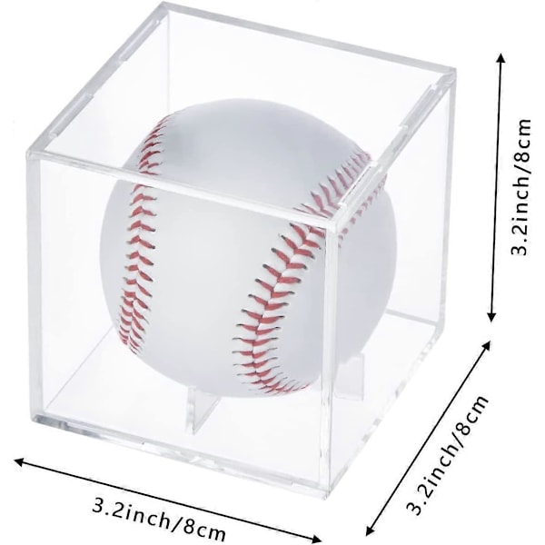 Stapelbar Baseball Display Case, Akryl Kub Memorabilia Display Förvaringslåda, UV-skyddad Baseballhållare för Bollvisning - Passar Officiell Storlek Boll