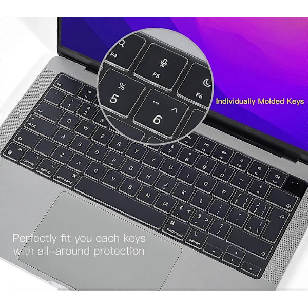 Premium Ultratunt tangentbordsskydd för 2023 Apple MacBook Pro 16\" Modell A2780 A2991 tangentbordslayout - Transparent