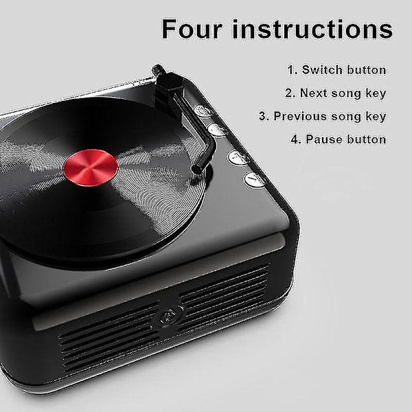 Bebetter Bärbar Vinylspelare Skivspelare Med Inbyggda Högtalare Klassisk Vinylspelare