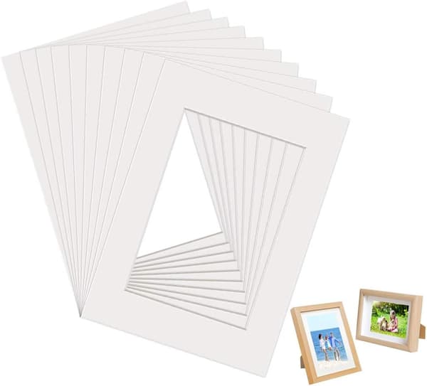 10 ark passepartout, 29,7x21cm, vit passepartout