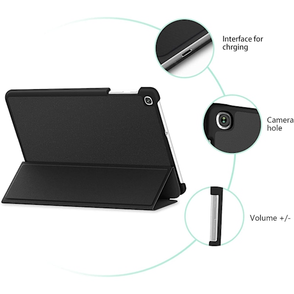 Skyddande fodral för Samsung Galaxy Tab A 10.1 T510 / T515, Ultratunt PU-läder med stativfunktion