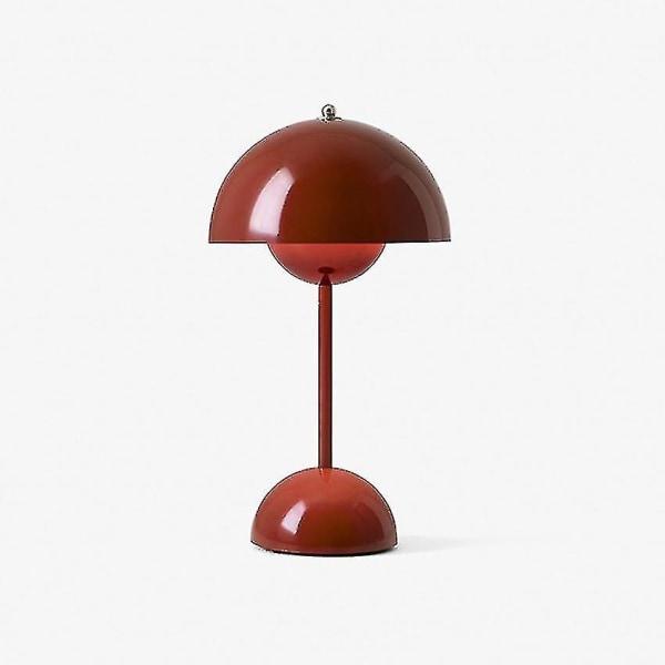 Nordic Uppladdningsbar Blomma Bordslampa Sängbordslampa Mushroom Bedro Red