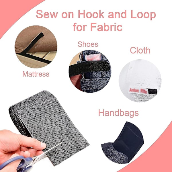 Dww Velcro Extra Stor Nylon Svart Icke-Limmad Tejp för Kabelhantering