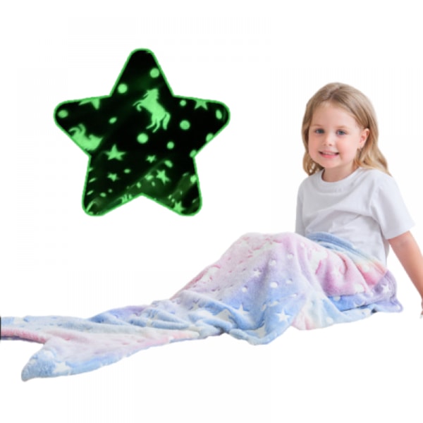 Barn sjöjungfrufilt Presenter Bästa - Luminescence Unicorn Mermaid Filt