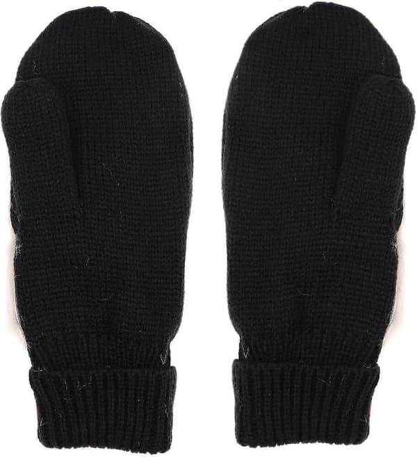 Dam Pingvin Vantar Handskar Vinter Varm Foder Mysig Stickad Fluffig Luddig Fuskpäls Vante Premium