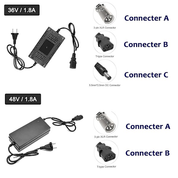 Kompatibel elektrisk skoterladdare Batteriladdare för elcykel (get C 48V