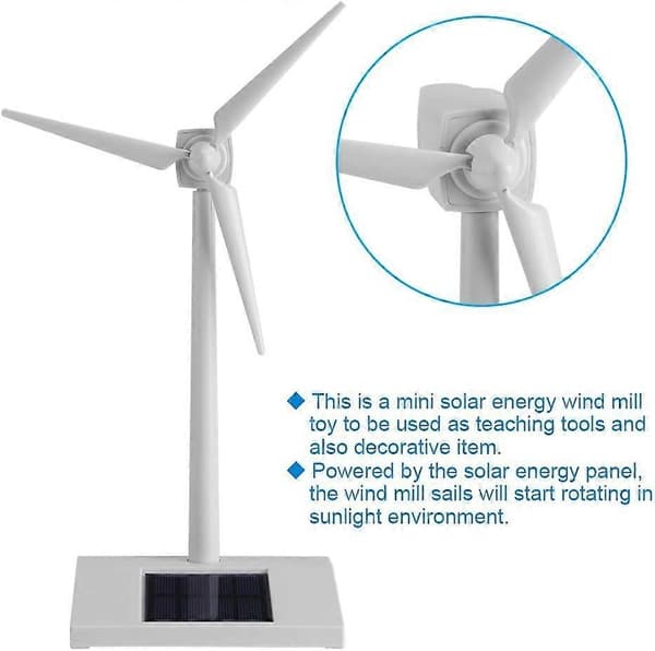 Mini solcellsdriven vindturbin, mini solcellsdriven väderkvarnsleksak för barn