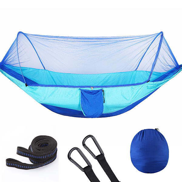 Ultralätt Resekamphängmatta Myggnät Hammock Himmelsblå färg 250x120