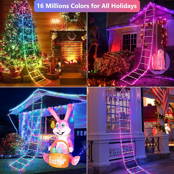 Toodour LED julbelysning - 10ft juldekorativa steglampor RGB (Red, Green, Blue) 10 FT