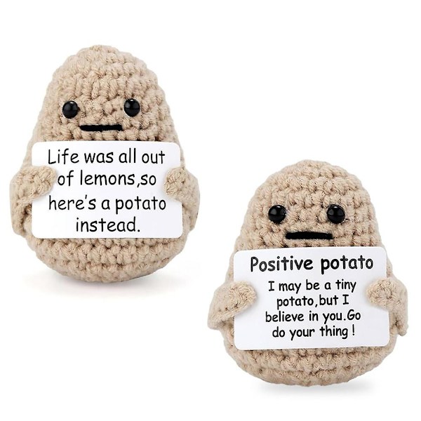 Mini Funny Positive Life Potatis, 3" Intressant stickad ullpotatis Do Life Potato 2Pcs