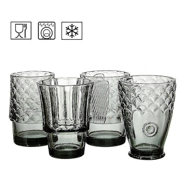 Koi Stack Slass Set Fiskformad Gobelet Cup Cocktail ölglas C3 601-700ml