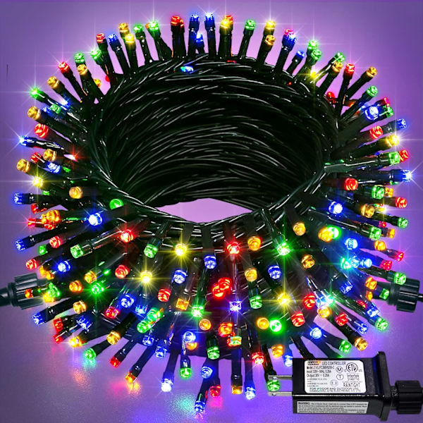 200 LED Flerfärgade Julbelysning Utomhus Vattentät, Utbyggbar 20m Multicolor Connectable 200 LED