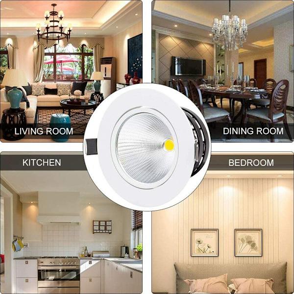 x LED infälld spotlight 5W 220V COB Justerbart infällt tak