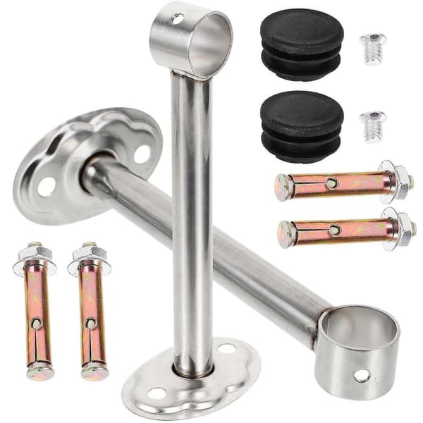Garderobsstångshållare Garderobsstångsfästen För Kläder Hängande Stång Silver 19.00X8.00X2.50CM Väggmontering 1Set