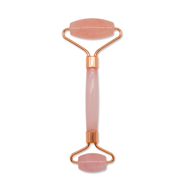 Jade Roller Ansikts Gua Sha Jade Roller Rosékvarts Ansiktsmassageverktyg R