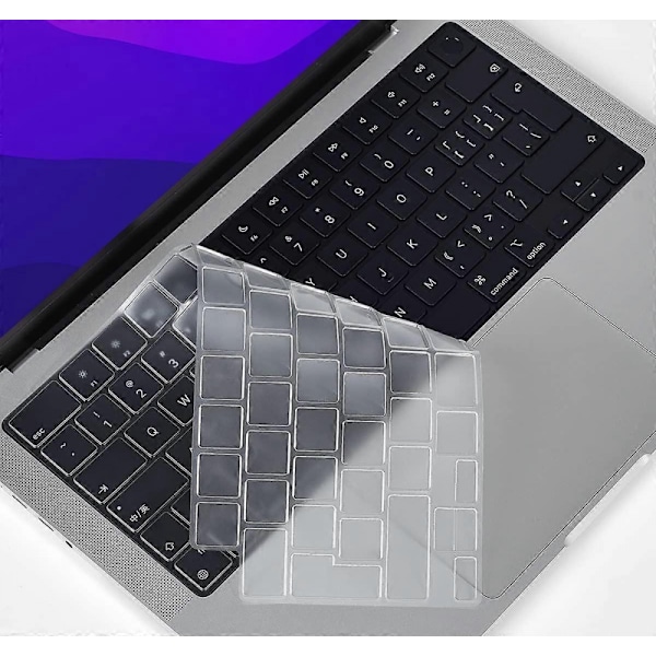 Premium Ultratunt tangentbordsskydd för 2023 Apple MacBook Pro 16\" Modell A2780 A2991 tangentbordslayout - Transparent