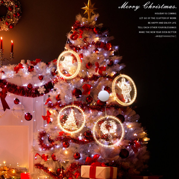 3D julfönsterbelysningsdekorationer - LED Xmas Light för fönster -