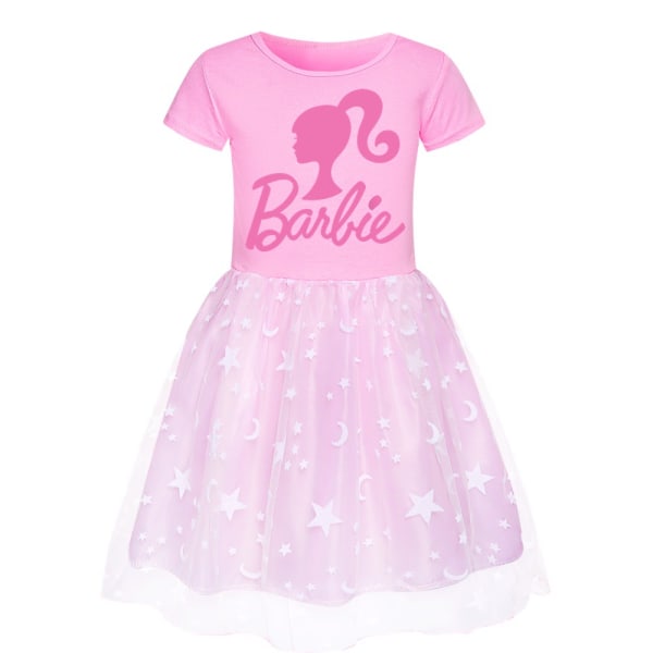 Barbie-rosa flickklänning Star Rainbow Rainbow spetskjol och crossbody A 120
