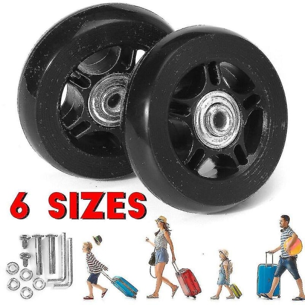 Tyst Resväska Rullväska Universal Hjul Gummi Löpare Resväska Vara 78mm*24mm