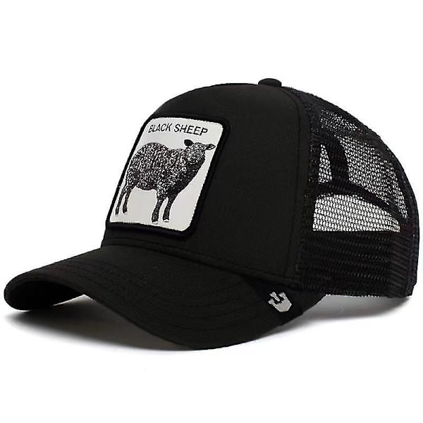 Farm Animal Trucker Baseball Cap Hatt Mesh Style Män Kvinnor Hip Ho Black Sleep