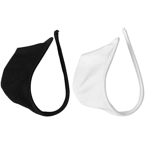 2-pack Elastiska C-String Tanga Underkläder för Män Osynliga Kalsonger Vit Svart FÅ DET