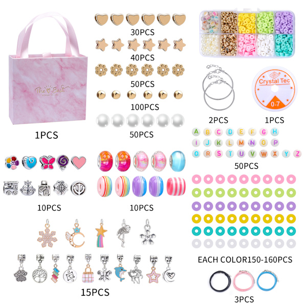 2023 Nya Marie Claire Mjuka Lera Luminous Bokstavspärlor Handgjorda DIY style 5