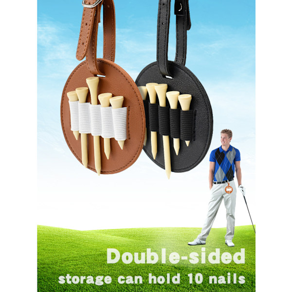 Hängande förvaringsväska för golfbollar med 10 hål, dubbelsidig, kan packas, present till pappa Brown