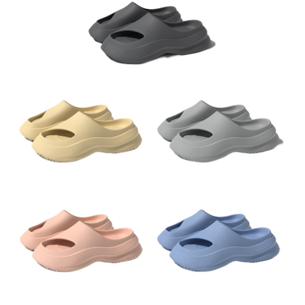 Clunky Dad Sandaler Tjocka Eva Plattformsskor Slip On Tofflor mörkgrå 43