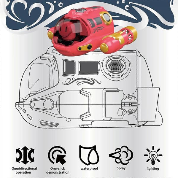 RC Spray Motorbåtar Dubbla Propellrar RC Båtar Pool Badkar RC Vatten Sommar Leksaksbåtar