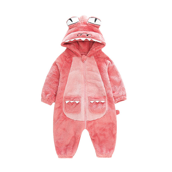 Höst och vinter korall sammet barnhem pyjamas i ett stycke Orange red 130