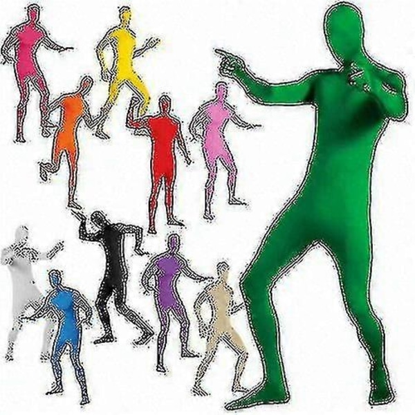Halloween Osynlig Morph Suit Party Kostym Vuxen Herr och Dam Helkropps Spandex Jumpsuit Black XS
