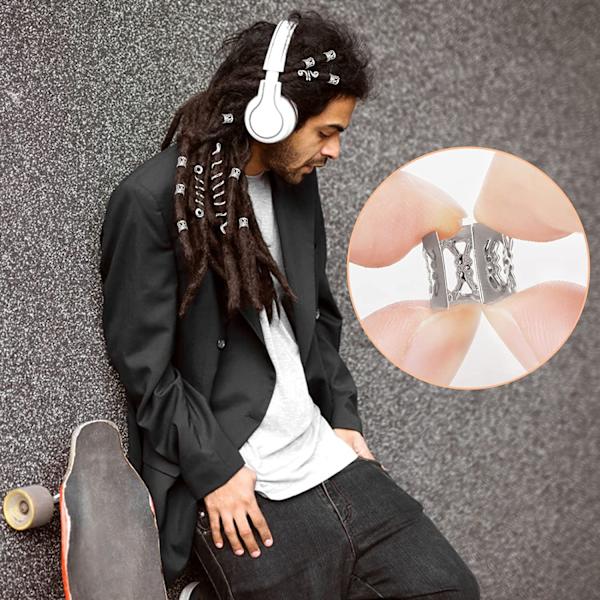 Spiral Dreadlocks Hårpärlor Metall Hårmanschetter Hårflätningsringar C