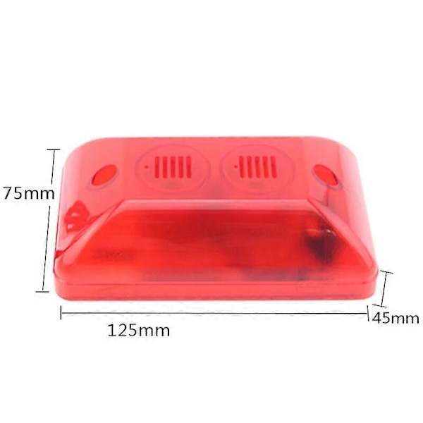 12V Trådbunden Strobe larmsiren Ljudsiren ljus Blinkande nödljus Varningslarm säkerhetslarmsystem