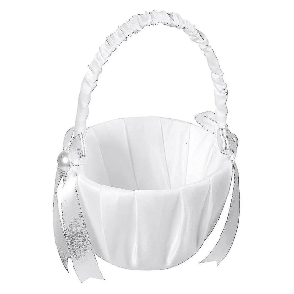 2-pack bröllopskorg i satängblommor, rosettkorg för festrosor