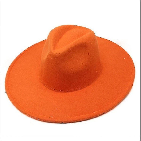 Varm vinter Klassisk Fedora-hatt med bred brätte Svart Vit Ullhattar Orange Yellow color