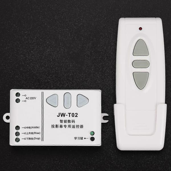 -T02 Trådlös fjärrkontroll +315Mhz Frontkontroller för elektriska projektordukar Elektrisk Curta