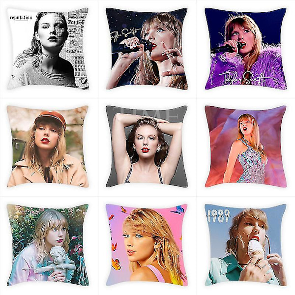 Taylor Swift Kvadratisk Kuddfodral Dekorationskudde Soffa Bil Hem Kontor 18x18 tum 4