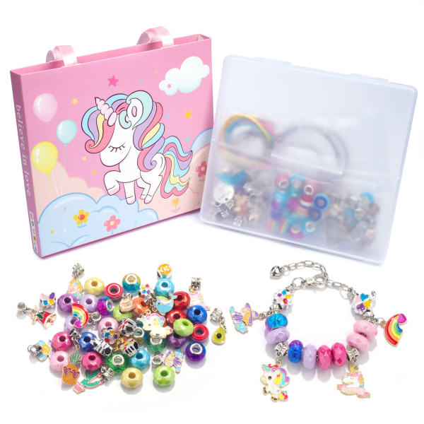 Unicorn Armband Presentbox Set DIY Smycken,För tjejer Perfekt jul