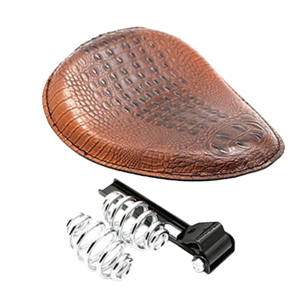 Motorcykel Sadel Retro Brun Premium Ersätter Passar För Rund Fjäder Mycket Bra