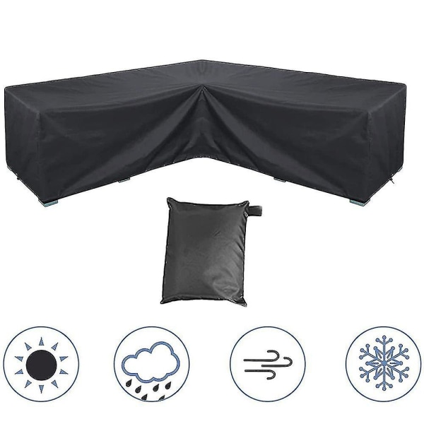 Hörnsoffaöverdrag Vattentätt Trädgårdsmöbelset Överdrag Utomhus 320*320*80cm