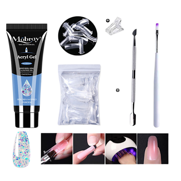Nagelförlängningsgelset Gel Polish Startpaket PGS003