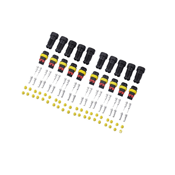 10 Kit Vattentät Elektrisk Kontakt 1,5 mm Serie Terminaler Vattenresistent (2 Stift)