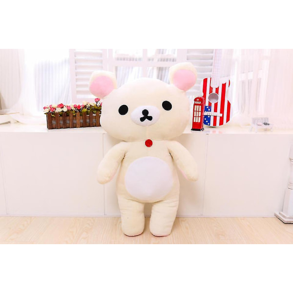 Kawaii Rilakkuma Plyschleksaker Nalle Mjuka Djursoffa Kuddar Rum D 80cm beige