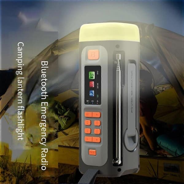 4500mAh Nödfalls FM/ Bluetooth Radio USB/Solar/Handvevsdynamo